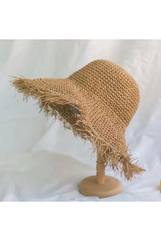 El Orgusu Sacakli Camel Hasir Sapka toptan