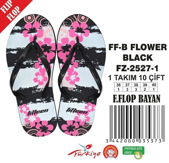 FF-B Flower Siyah (Kadin) toptan