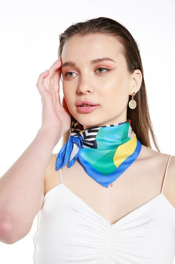 Mix Desenli Cok Renkli Bandana Fular toptan