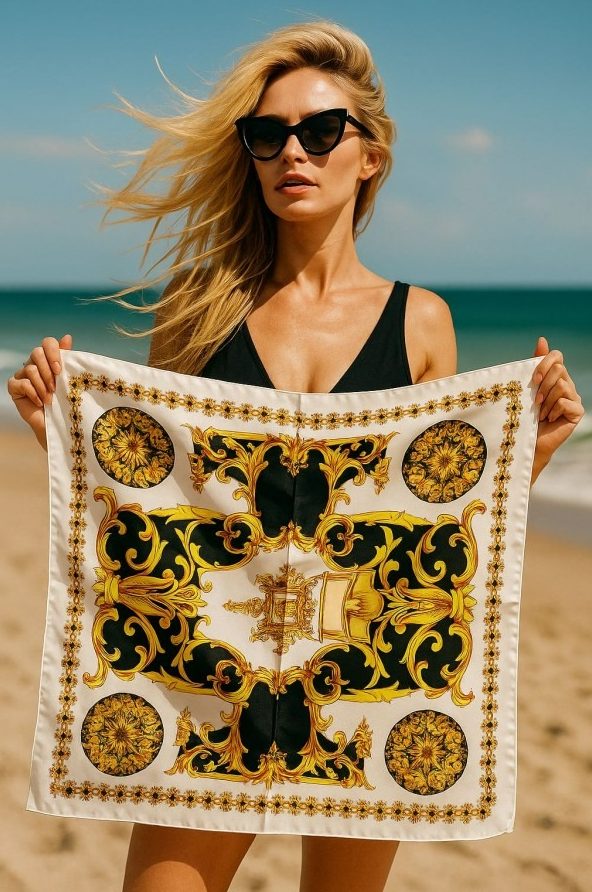 Versace Desenli Bandana Fular toptan